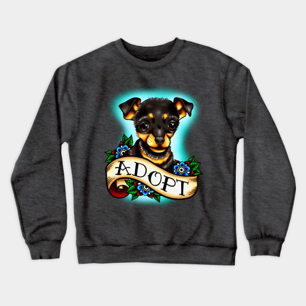 Adopt a Dog Crewneck Sweatshirt by ReclusiveCrafts